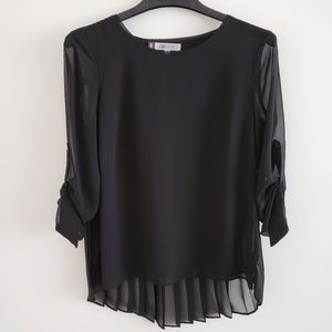 Jennifer Lopez 3/4 sleeve blouse black